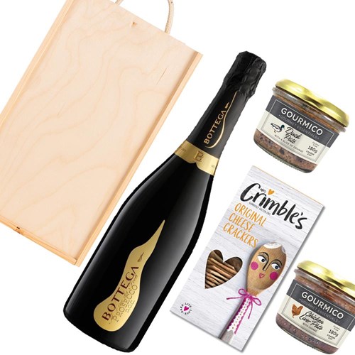 Bottega Vino dei Poeti Prosecco 75cl And Pate Gift Box